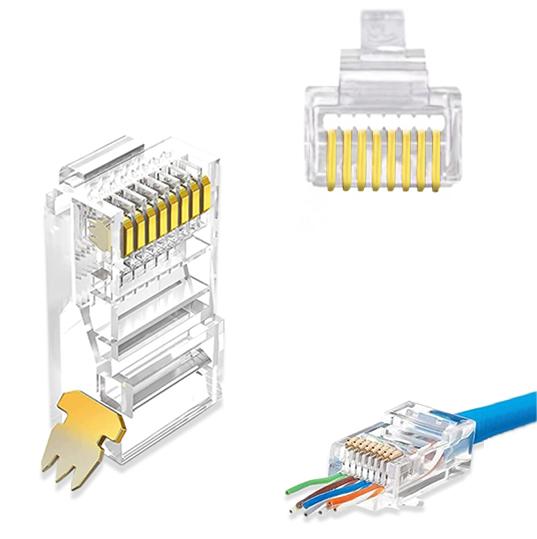 CAT5E UTP 8P8C RJ45 Modulárny zástrčkový priechod cez typ