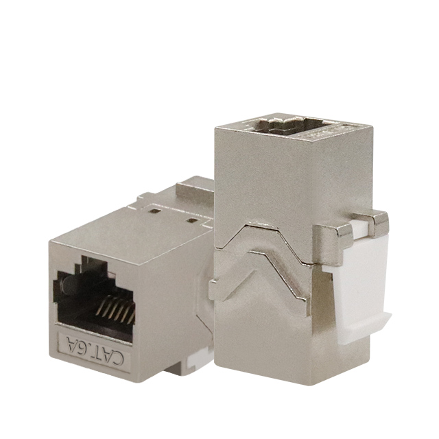 CAT6A STP 180 stupňov RJ45 Žena Keystone Jack Inline Coupler