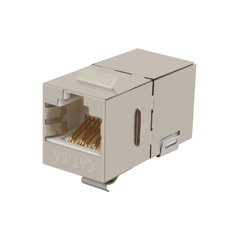 CAT6A tienené 180 stupňov RJ45 Ženský Keystone Jack Inline Coupler
