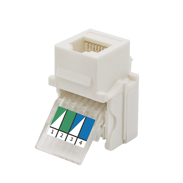 CAT3 RJ11 6P4C 90 stupňov UTP Toolless Keystone Jack